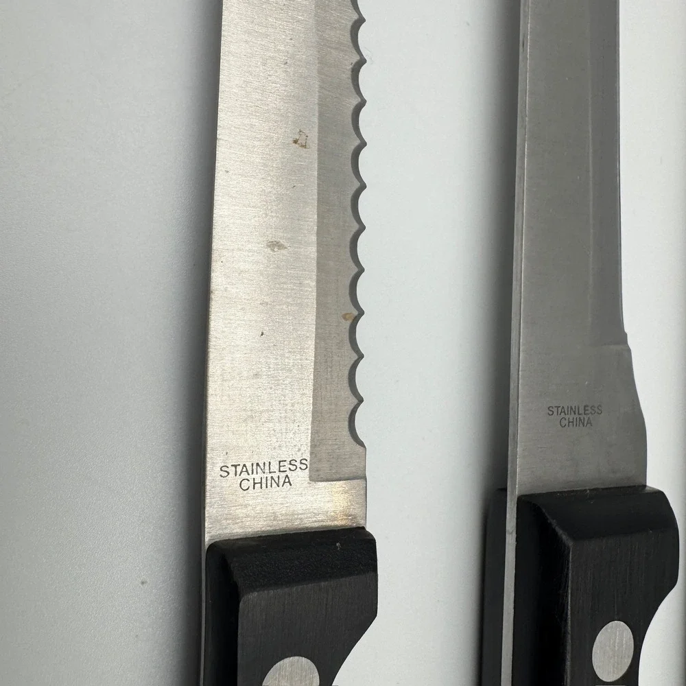 Tools of the‎ Trade 3 Piece Kitchen Knife Set Stainless Steel Black Triple Rivet